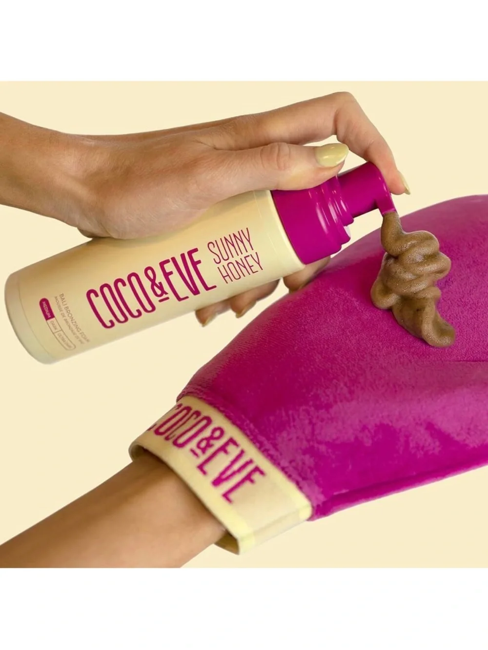 Coco & Eve Sunny Honey Bali Bronzing Foam Dark + Luxe Tanning Mitt Set NEW